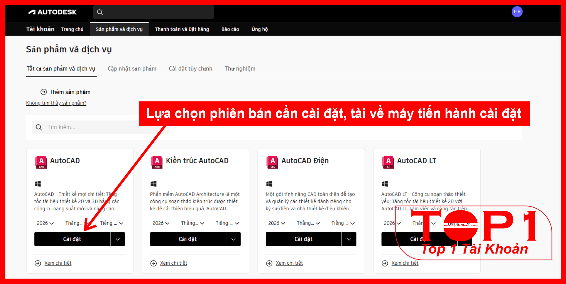 phiên bản autocad 2026